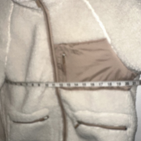 Outdoor Collection Sherpa Fleece Zip Up Ivory Size L Contrast Pockets - Picture 12 of 13